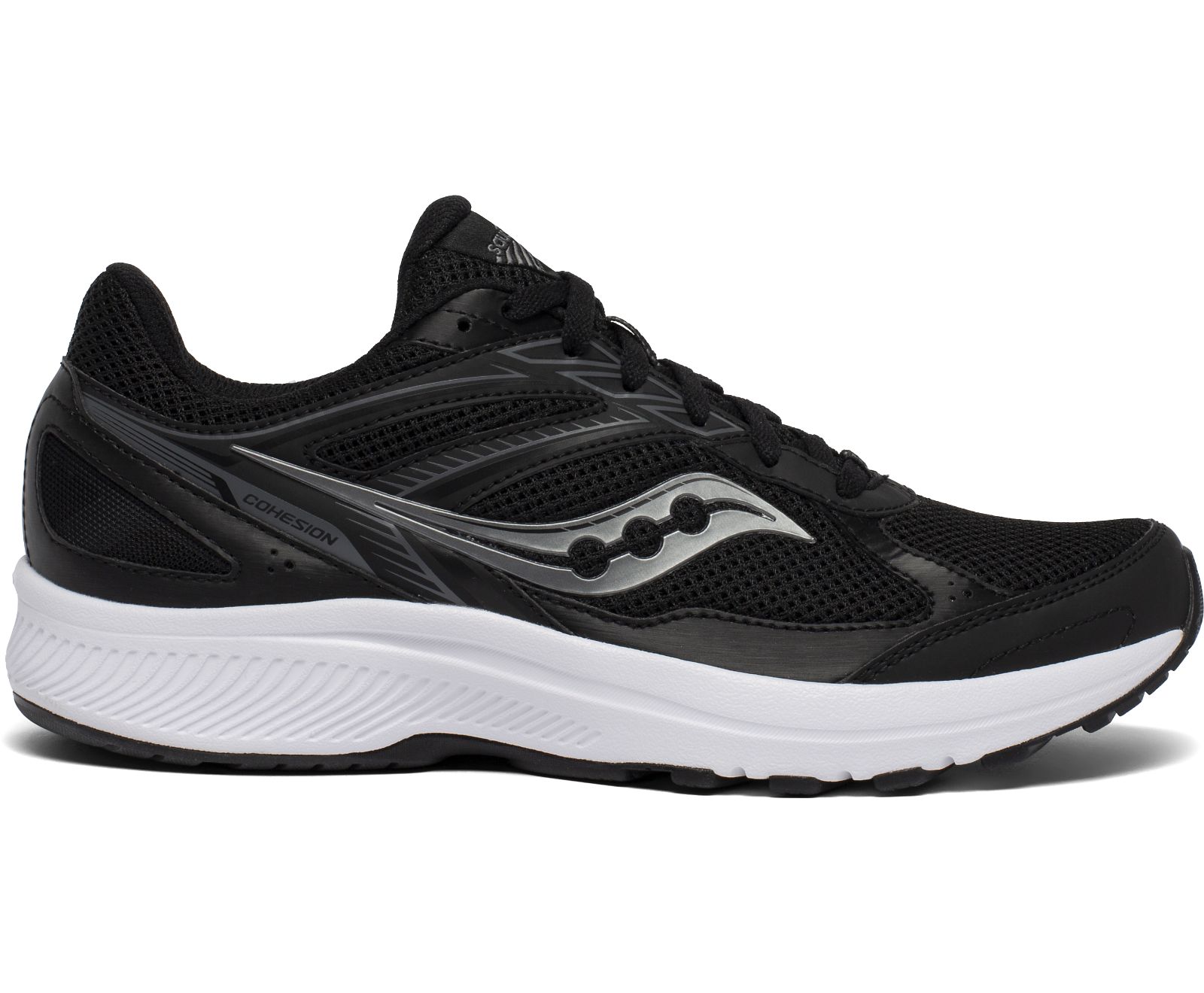 Men\'s Saucony Cohesion 14 Running Shoes Black / White | Singapore 451OKIR